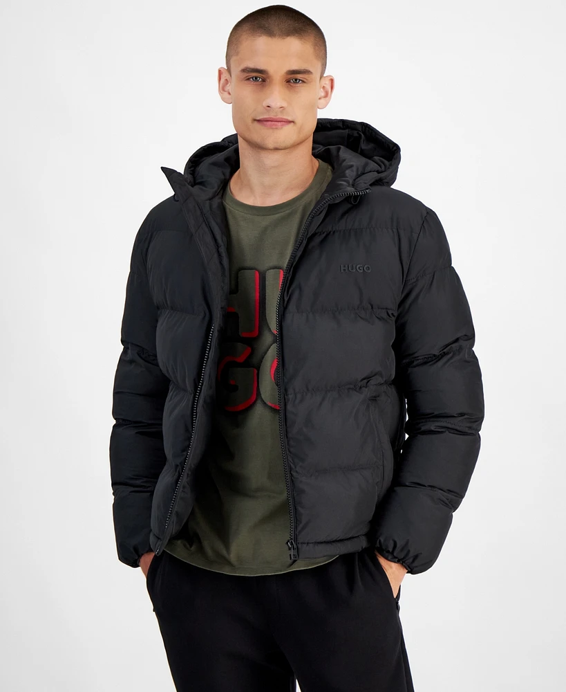 Hugo by Boss Men's Beazly2436 Slim-Fit Quilted Full-Zip Hooded Puffer Jacket