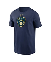 Nike Men's Navy Milwaukee Brewers Fuse Logo T-Shirt