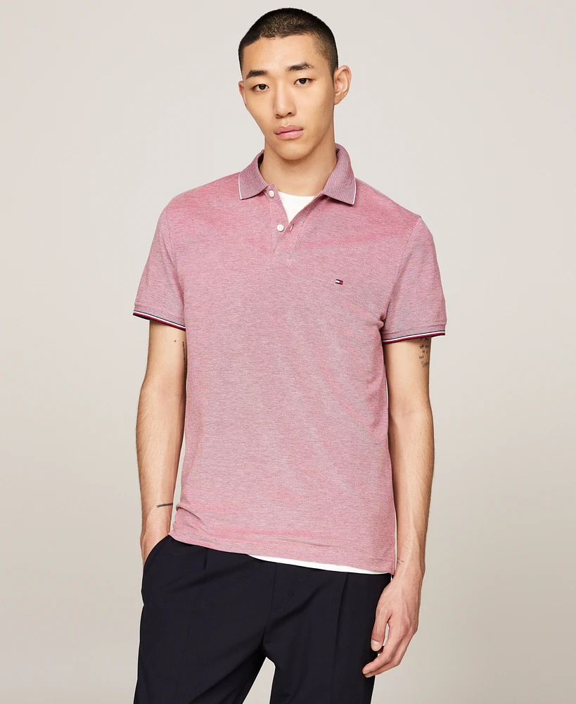 Tommy Hilfiger Men's Slim-Fit Mouline Oxford Polo Shirt