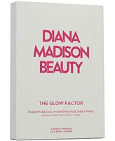 Diana Madison Beauty The Glow Factor Rosehip Seed Oil Hydrating Face Sheet Mask, 5