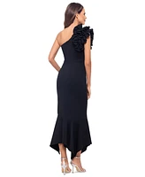 Xscape Women's One-Shoulder Asymmetric Midi Dress