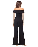 Xscape Women's Embellished Off-The-Shoulder Jumpsuit