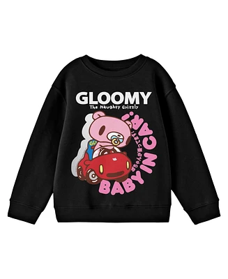 Gloomy Bear Boys Car Crew Neck Long Sleeve Black Sweatshirt