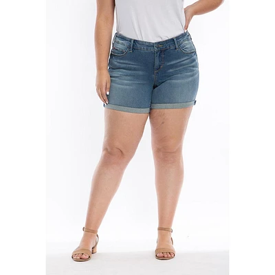 Slink Jeans Womens Denim Rolled Shorts