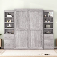 Full Size Murphy Bed With Storage Shelves And Drawers
