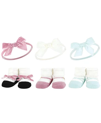 Hudson Baby Baby Girls Headband and Socks Giftset, Blush Mint, One