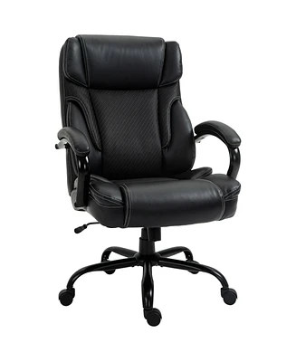 Vinsetto Faux Leather Executive Office Chair Tall Computer Chair with Adjusted Height