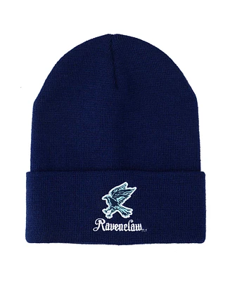 Wizarding World Harry Potter Men's Harry Potter Ravenclaw Eagle Navy Embroidered Logo Cuffed knitted Beanie