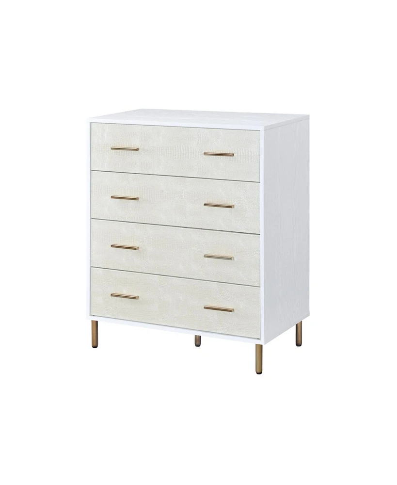 Simplie Fun Myles Chest Champagne & Gold Finish