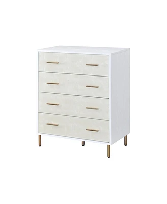 Simplie Fun Myles Chest Champagne & Gold Finish