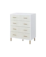 Simplie Fun Myles Chest Champagne & Gold Finish