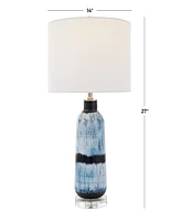 Rosemary Lane 27" Glass Abstract Brushed Accent Lamp with Glass Base