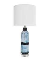 Rosemary Lane 27" Glass Abstract Brushed Accent Lamp with Glass Base