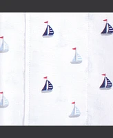 Luvable Friends Infant Boy Cotton Flannel Burp Cloths and Receiving Blankets, 8-Piece, Sailboat, One Size