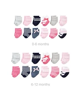 Luvable Friends Baby Girls Grow with Me Cotton Terry Socks