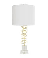 Rosemary Lane 27" Metal Abstract Overlapping Ring Accent Lamp with Elevated Square Glass Base