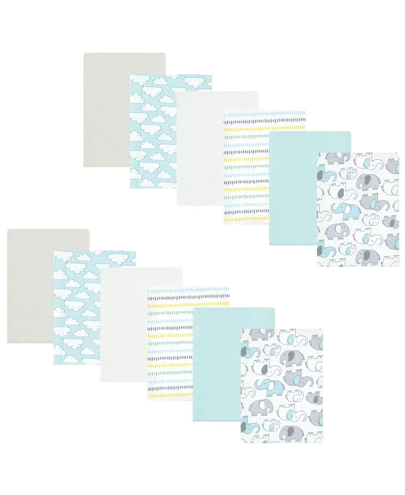 Hudson Baby Cotton Flannel Burp Cloths, 12-Pack