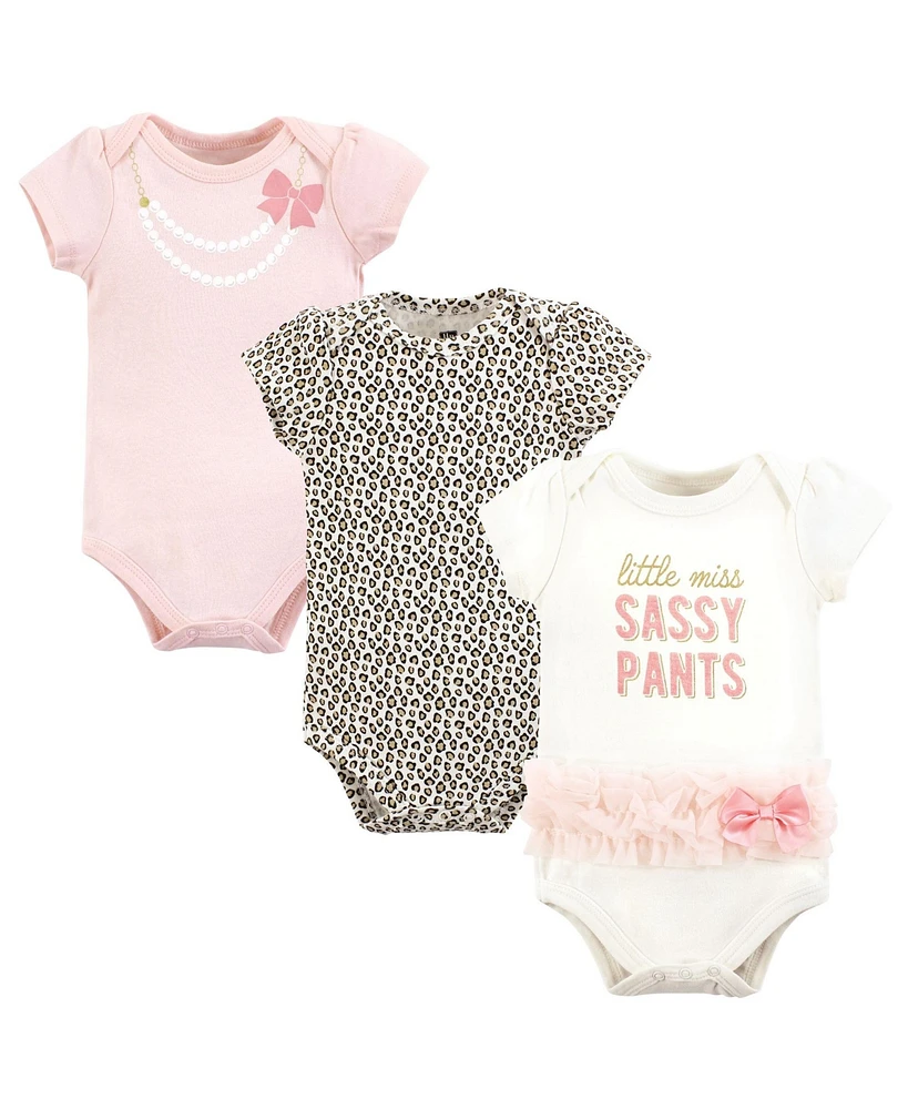 Hudson Baby Girls Cotton Bodysuits, Miss Sassy Pants, 18-24 Months