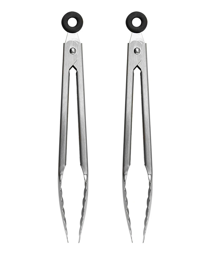 Tovolo Elements 7" Mini Stainless Steel Tongs, Set of 2