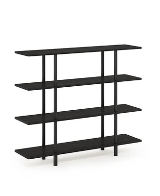 Furinno Turn-n-Tube 4-Tier Wide Display Shelf, Espresso & Black - 47.24 x 39.45 x 11.61 in.