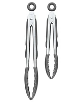 Tovolo 9" 12" Stainless Steel Silicone Grip Tongs, Set of 2