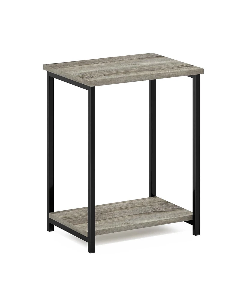 Furinno Simplistic Industrial Metal Frame End Table, French Oak