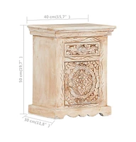 vidaXL Bedside Cabinet 15.7"x11.8"x19.7" Solid Mango Wood