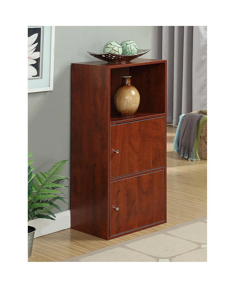 Convenience Concepts Extra Storage 2 Door Cabinet, Cherry