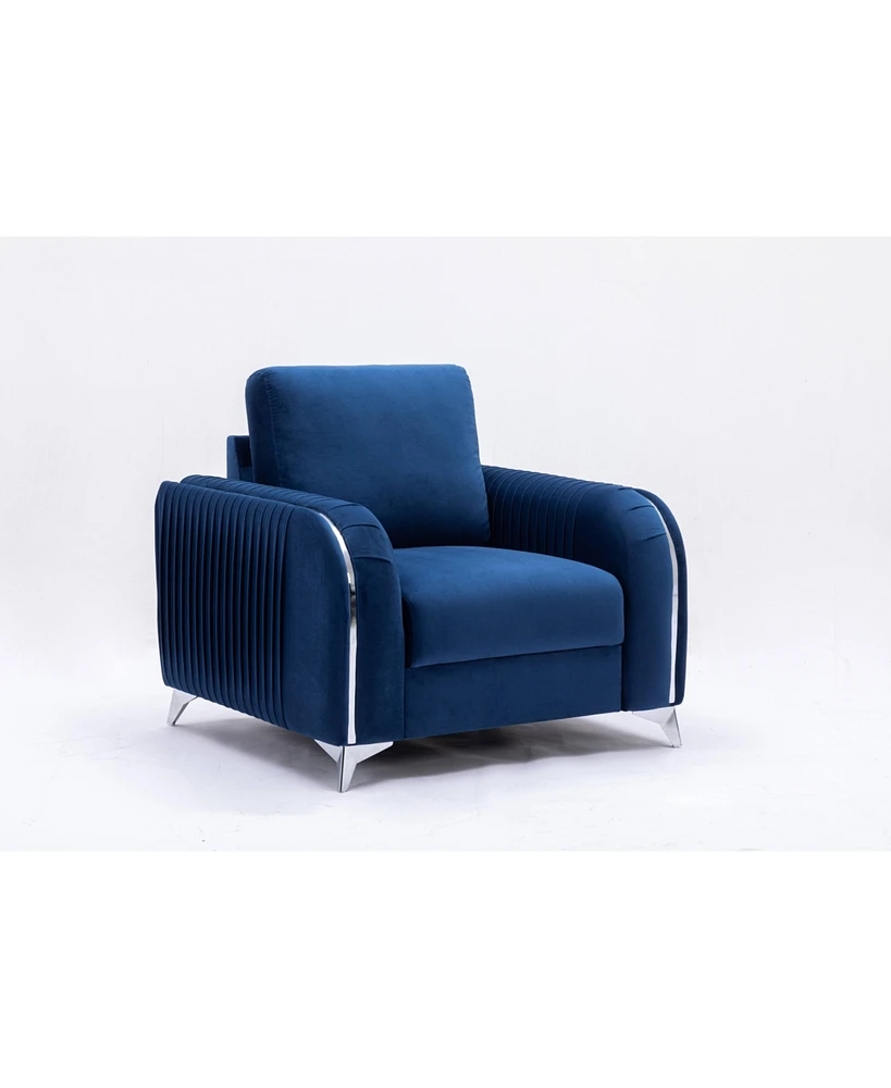 Simplie Fun Wenona Chair, Blue Velvet