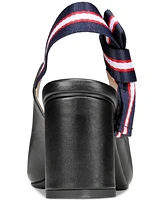 Vaila Shoes Women's Courtney Pointed-Toe Striped-Strap Slingback Pumps Extended Sizes 9-14