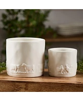 Slickblue Ceramic Farm Animal Planter (Set of 2)