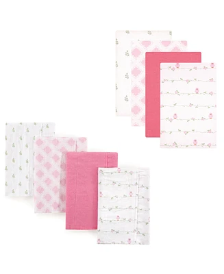 Luvable Friends Infant Girl Cotton Flannel Burp Cloths and Receiving Blankets, -Piece, Bird