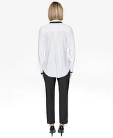 Karl Lagerfeld Paris Women's Contrast-Trim Shirt