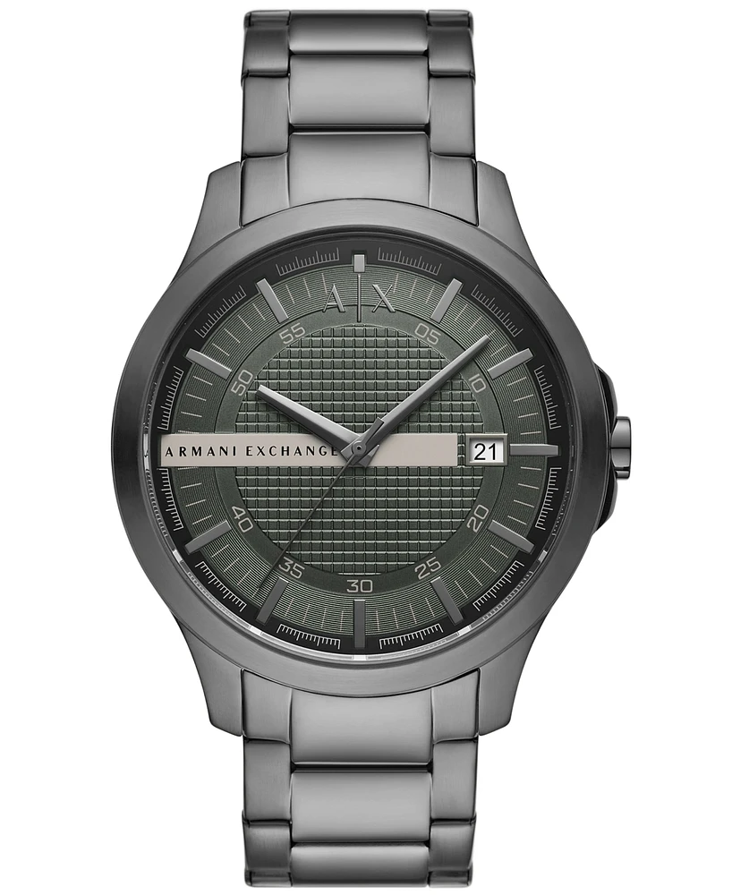 A|X Armani Exchange Men's Quartz Three-Hand Gunmetal Stainless Steel Watch 46MM