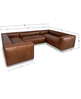 Rutherford Home Amalfy 139" Leather 3-piece sectional