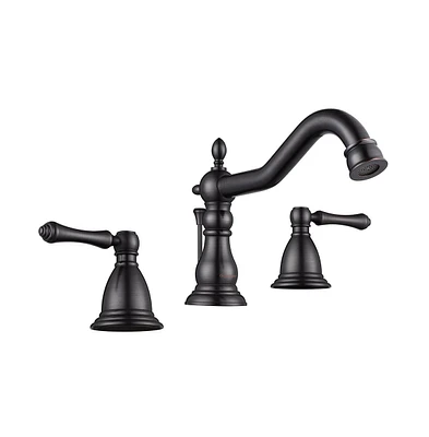 Yescom Vintage 3 Hole Bathroom Faucet Widespread Mixer Taps for Undermount Sink w/Drain Orb