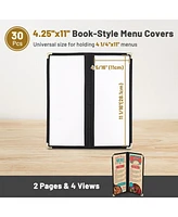 WeChef 30 Packs Restaurant Menu Covers x Double Fold 2 Pages 4 Views