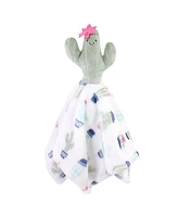 Hudson Baby Infant Girl Animal Face Security Blanket, Llama, One Size