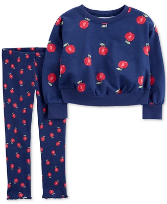 Carter's Toddler Girls Apple Sweatshirt & Pants Set