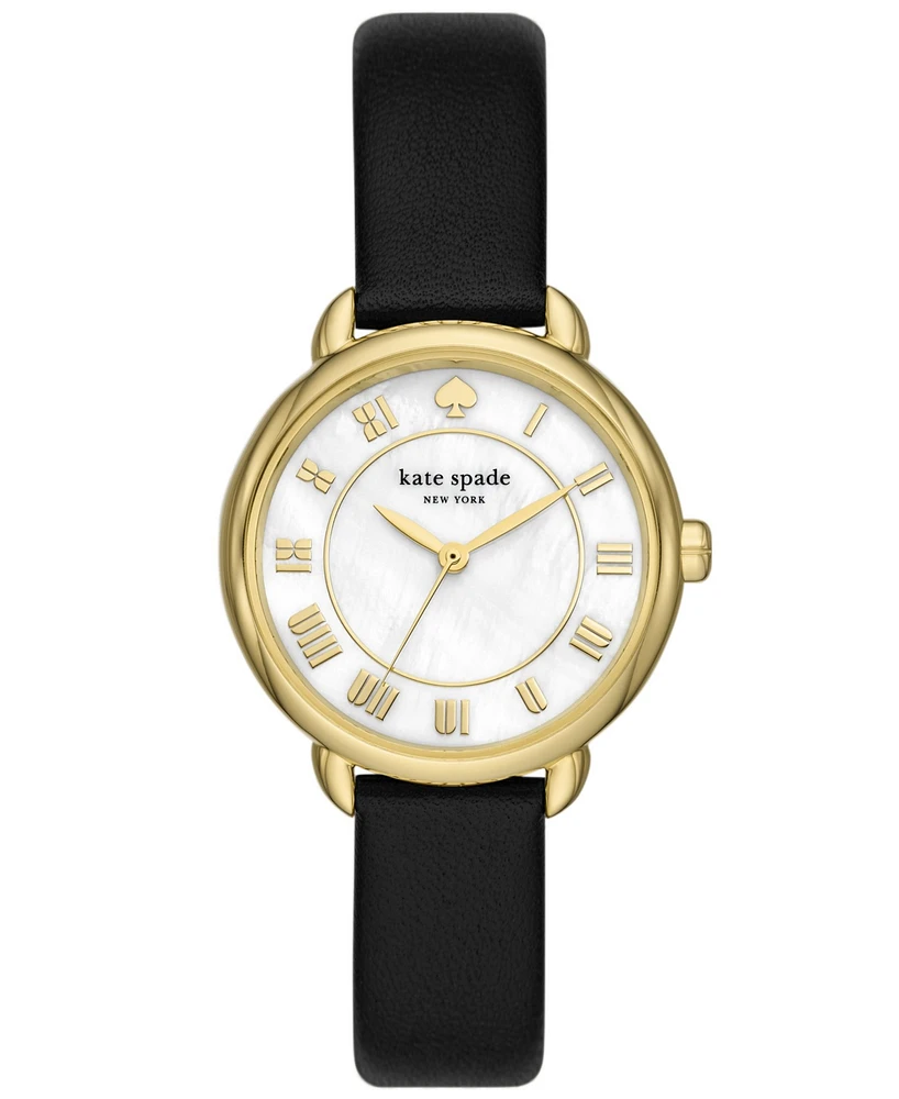 Kate Spade New York Women's Lily Avenue Black Leather Watch 34mm