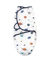 Hudson Baby Baby Boys Quilted Cotton Swaddle Wrap 3pk, Space, 0-3 Months