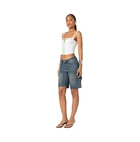 Edikted Women's Carpenter denim bermuda shorts