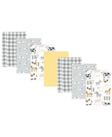 Hudson Baby Cotton Flannel Burp Cloths, Cute Farm -Pack