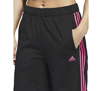 adidas Women's High Rise Contrast Stripe Wide Leg Pants