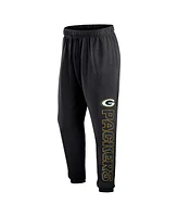 Fanatics Men's Black Green Bay Packers Wordmark Logo Sweatpants