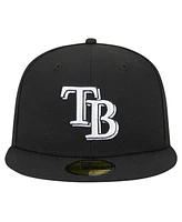 New Era Men's Black Tampa Bay Rays Logo 59FIFTY Fitted Hat