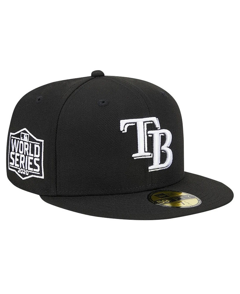 New Era Men's Black Tampa Bay Rays Logo 59FIFTY Fitted Hat