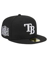 New Era Men's Black Tampa Bay Rays Logo 59FIFTY Fitted Hat