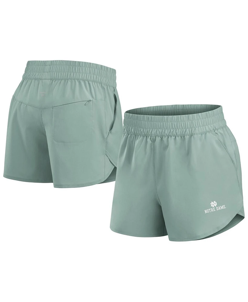 Fanatics Women's Green Notre Dame Fighting Irish Studio Woven Vibe Shorts