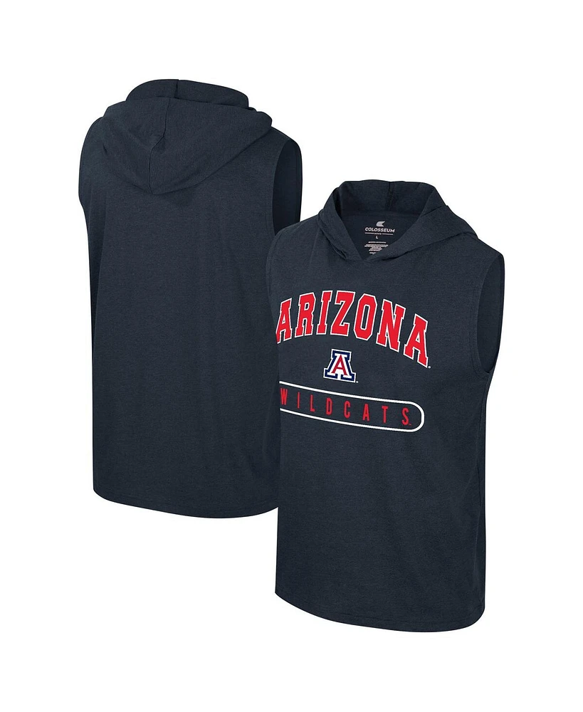 Colosseum Men's Navy Arizona Wildcats Varsity Sleeveless Hoodie Tank Top